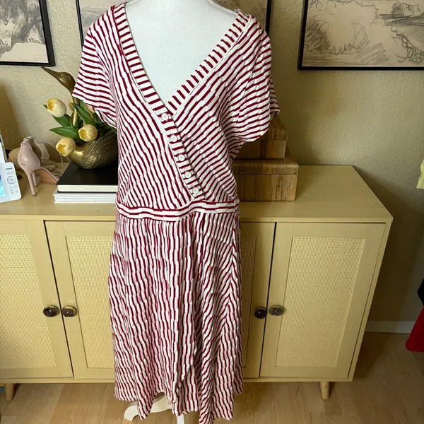 ANTHROPOLOGIE Maeve Paladino Textured‎ Wrap Dress Size XL - Image 3