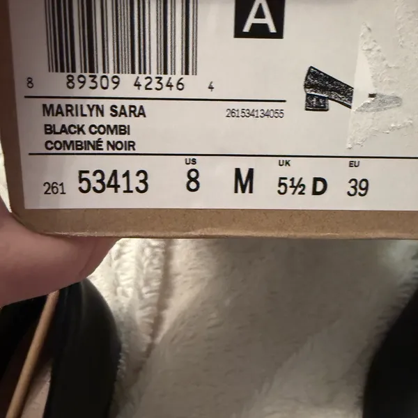 Clarks Women's Marilyn Sara Leather Low Block Heel Pumps Black Size 8 new in box - Image 4