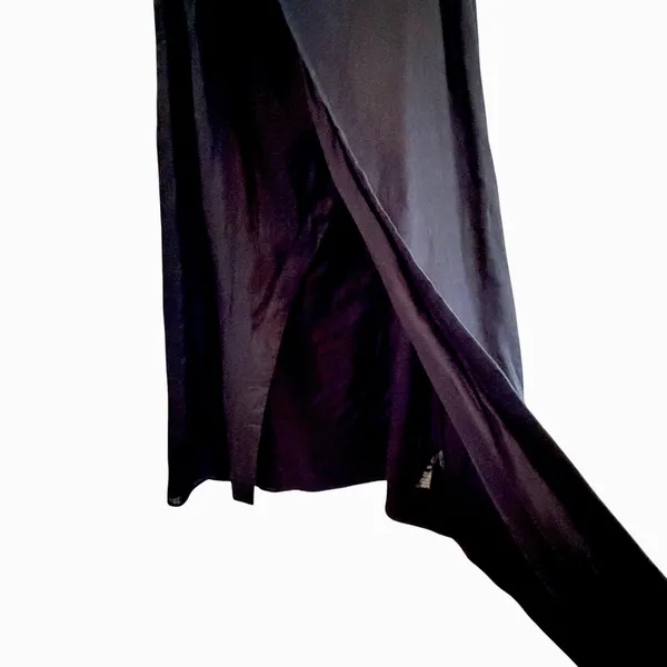 Anthropologie Black Linen Wrap Maxi Skirt Size 2 Minimalist Quiet Luxury Capsule - Image 3
