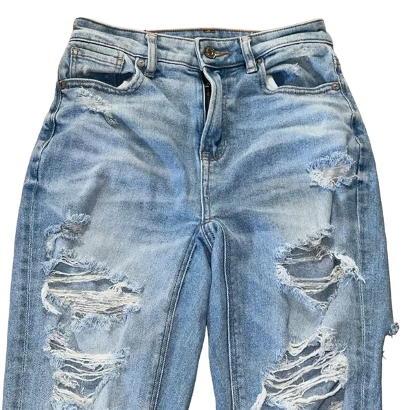 American Eagle Stretch Distressed Mom Jeans - Image 3