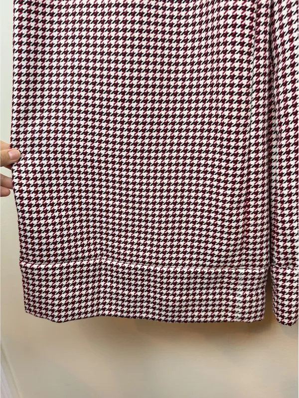 Space Simona Corsellini Houndstooth Wide Leg Palazzo Pants IT 42 Red Black - Image 6