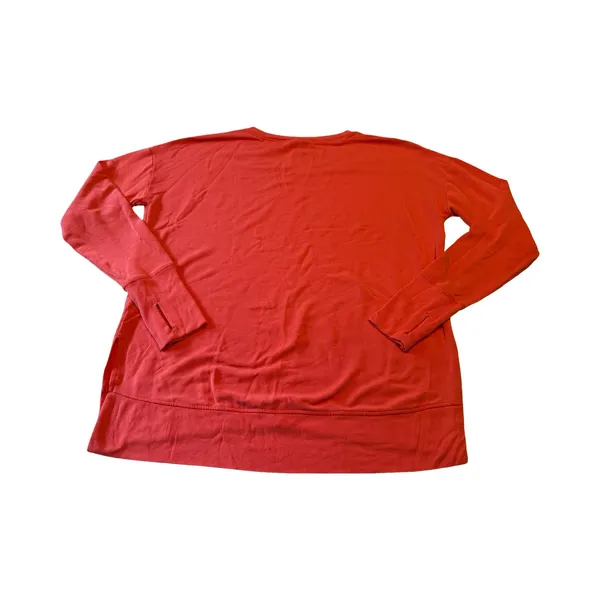 Athleta Coaster Luxe Sweatshirt Coral Pink Small Ultra Soft Split Hem Pullover - Image 4