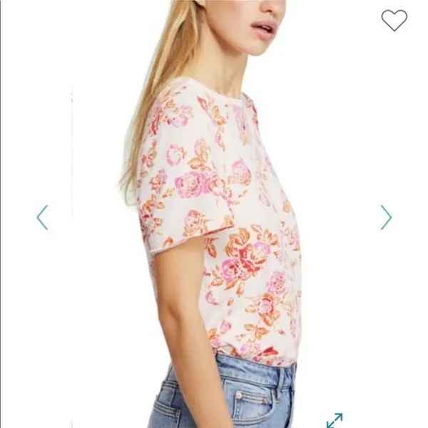 ✨HP✨NWOT✨Free People Tourist T-Shirt Pink Floral Blush✨ - Image 5