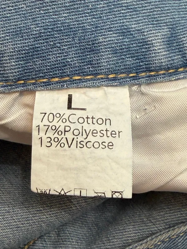 Women’s Denim Carpenter Shorts Size Large High Rise 4” Inseam(9139) - Image 4