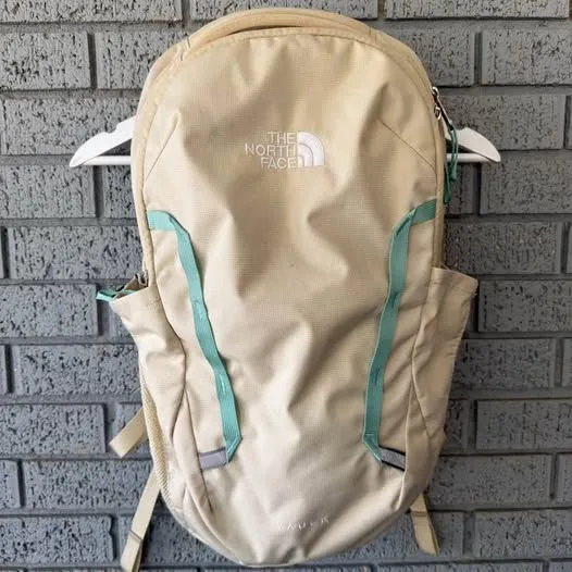 The North Face Vault Laptop Backpack Cream Granola Girl Hiking Outdoor - Image 2