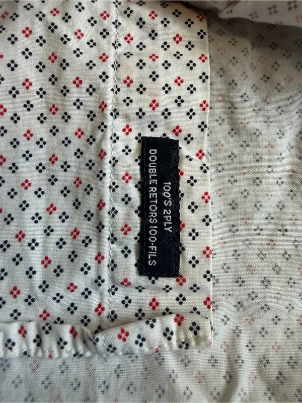 Tommy Hilfiger Long Sleeve Button Down Shirt White Patterned Print Womens Size S - Image 5