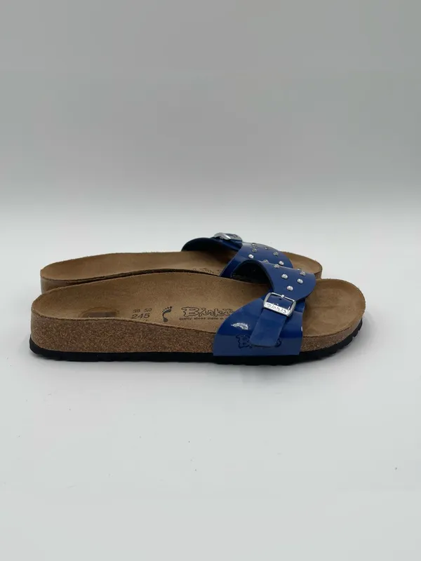Birkenstock Birki's Rhinestones Patent Blue Sz 38 Women’s 7 Sandals Summer - Image 4