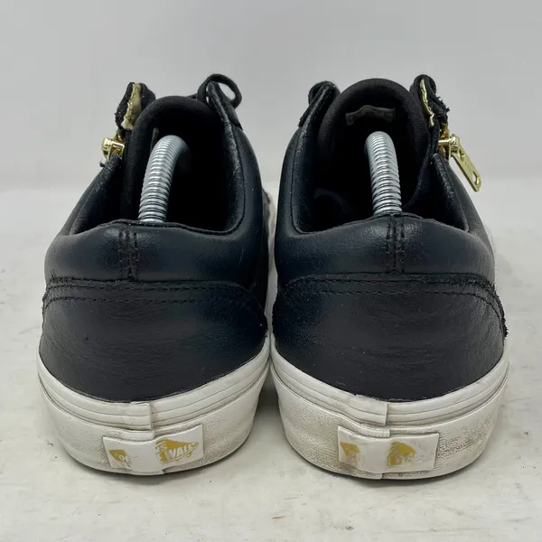 Vans Black Leather Side Zip Low Sneakers Womens 7.5 Mens 6 - Image 5