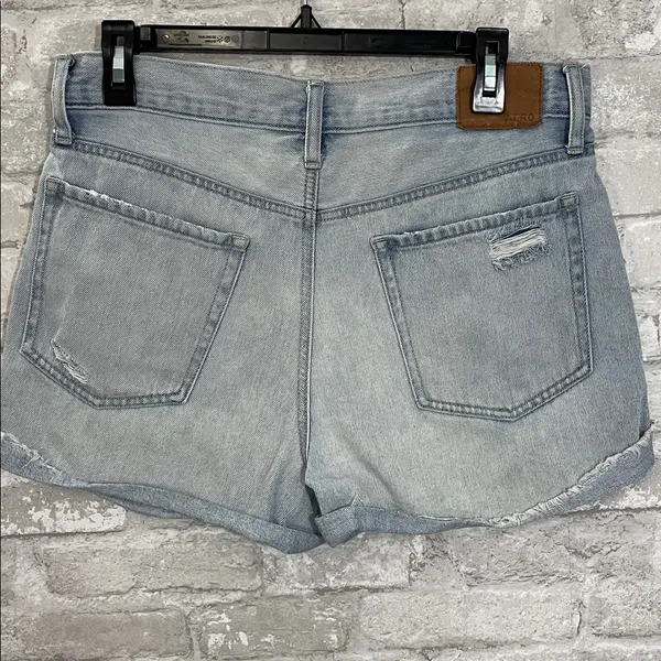 Aeropostale Ripped Light Blue Jean Shorts - Image 2
