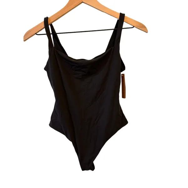 SKIMS Fits Everybody Square-neck bodysuit Onyx Medium New - Image 3