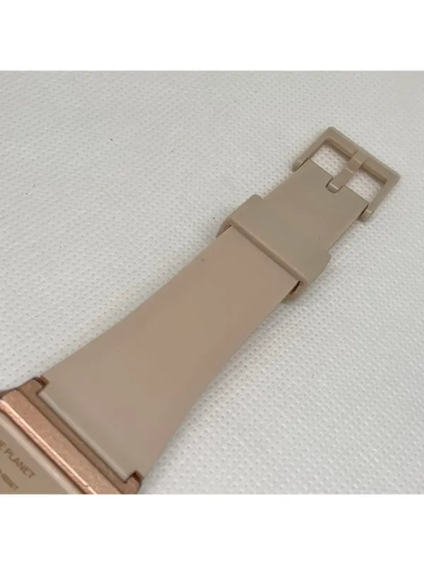Digital quartz women watch 33mm rose gold multifunction, brown silicone running - Image 4