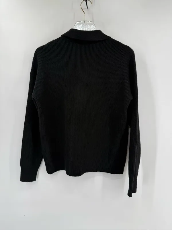 Loft Jewel Button‎ Polo Sweater in black NWT SIZE small - Image 4