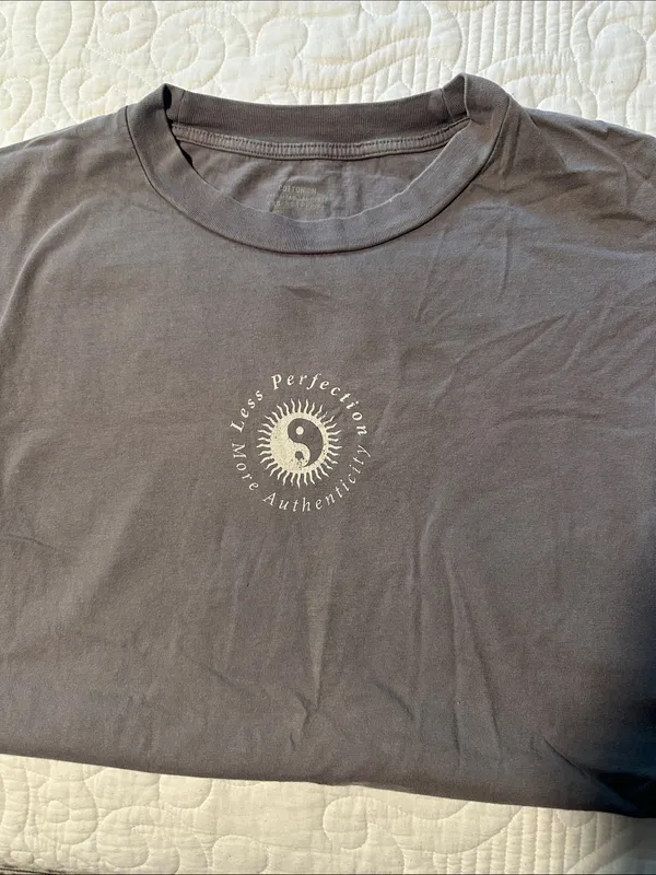 Oversized** Cotton On Gray Graphic Checkered Backprint Tee - Image 3