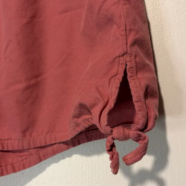 Madewell- Coral Pink Side Tie Detail Elastic Waist Shorts- Size M - Image 4