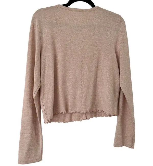 American Eagle Soft & Sexy Plush Button Front Y2K Cardigan Sweater Size Large - Image 2