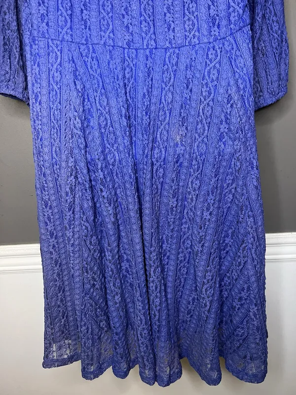 Torrid Dress Womens 2X Blue Lace Fit & Flare Mini 3/4 Sleeve Lined Party - Image 10
