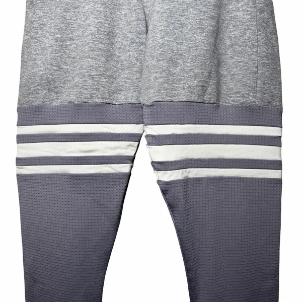 Bombshell Sportswear Perform Thigh High Leggings Women M Gray Stripe Pocket - Image 7
