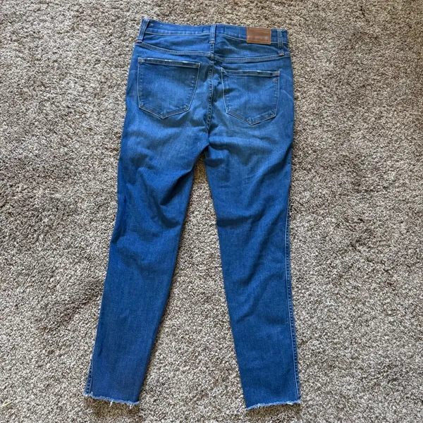 Madewell 10 High-Rise‎ Skinny Jeans Blue Button Fly Distressed J7914 Womens 28 - Image 5