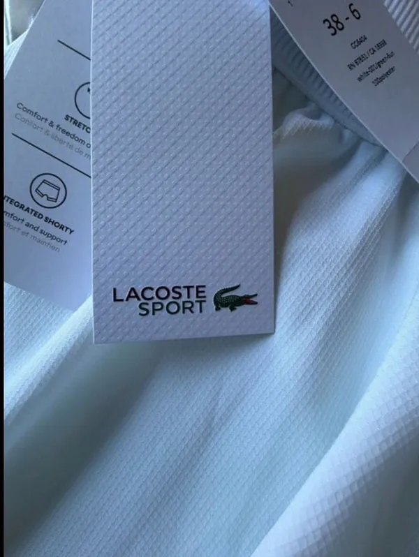 Lacoste Sport Women’s Pleated Tennis Skirt White Built-In Shorts Size 6 NWT - Image 7