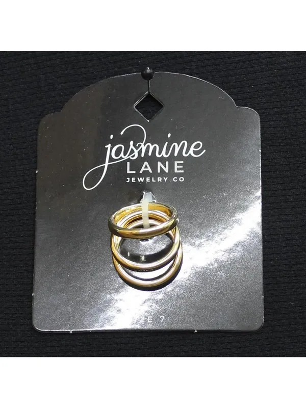 NWT Jasmine Lane Womens Fashion 3 Pack Matching Ring Set Gold Yellow 7 - Image 2
