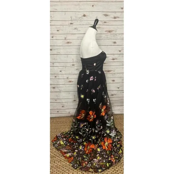 Lilly's Kloset multicolored whimisgoth floral strapless maxi dress Size Small - Image 3