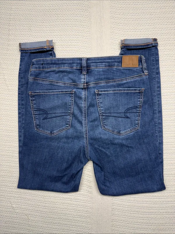 American Eagle Outfitters Womens High-Rise Next Level Stretch Blue Jeggings - Image 6