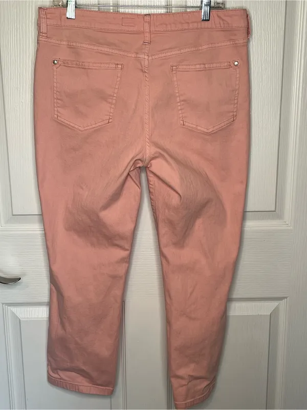 Anthropologie Pilcro Stet Sz 32 Peach Pink Cropped Ankle Jeans - Image 7