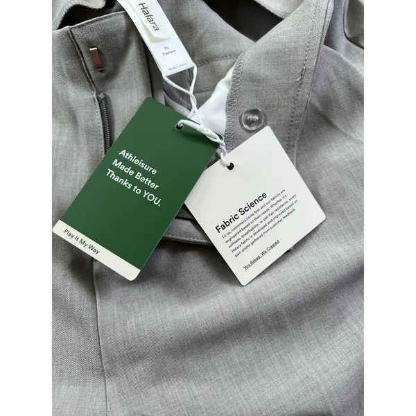 Halara Mid Rise Pocket Casual Tapered Pants Ankle Length‎ Light Gray Small - Image 9