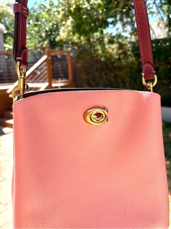 Coach Leather Crossbody Handbag With Short Strap Including Tag Pink - Image 2