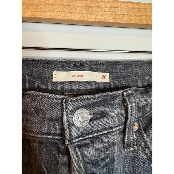 Levi's washed black Wedgie jeans - Image 4
