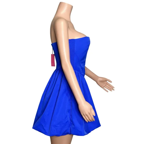 AMANDA UPRICHARD Pompeo Strapless Mini Dress, Cobalt, Medium - Image 9