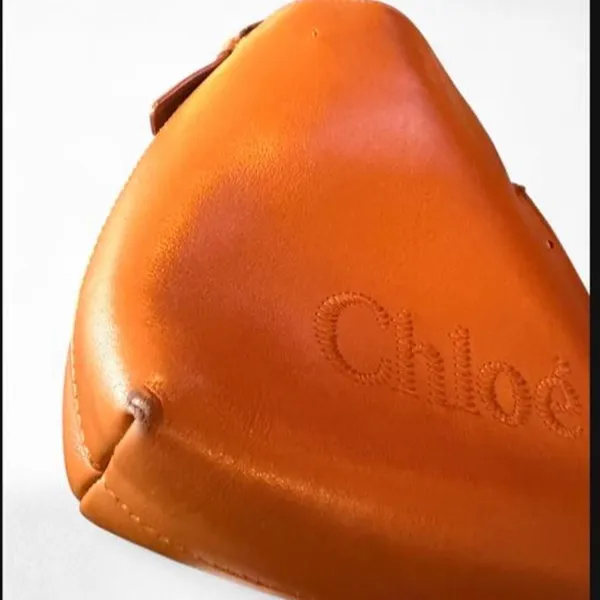 Chloé Sense Micro Tote Bag Caramel Brown Calfskin Leather Crossbody Bucket Purse - Image 3