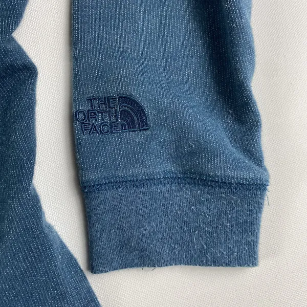 The North Face Hoodie Womens Medium Blue Oversized‎ Pullover Cotton Long Sleeve - Image 3