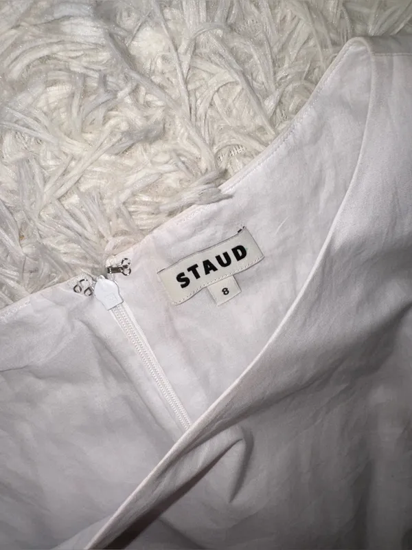 NEW STAUD Gwen white poplin cotton sleeveless Minidress Sz 8 - Image 6