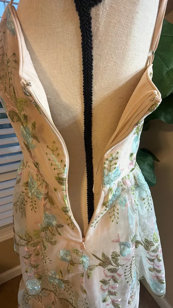 Vici Pink Embroidered Floral Tiered Spaghetti-Strap Dress - Image 8