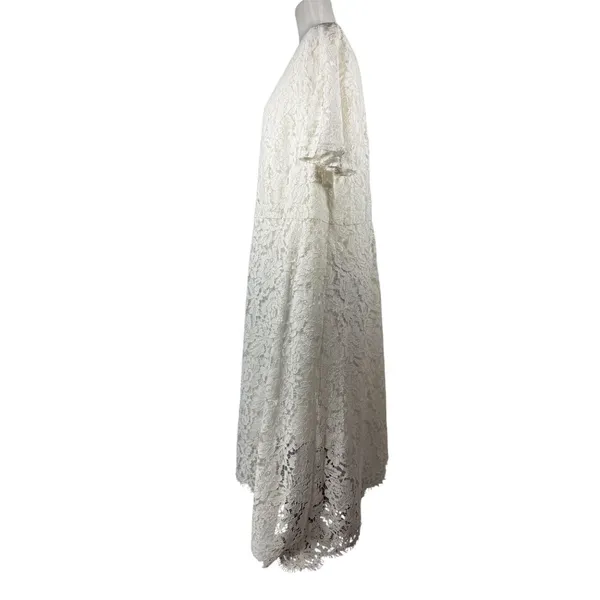 Jessica London Womens Dress White‎ Lace Short Sleeve Handkerchief Hem Size 20W - Image 8