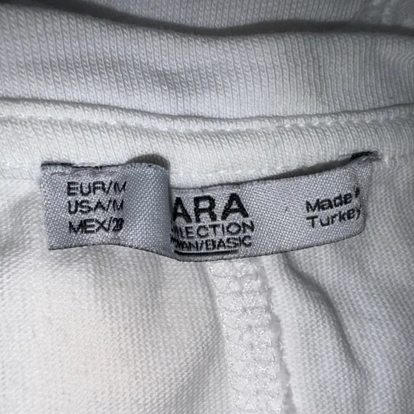 Zara white eyelet trimmed short sleeve tee - Image 4