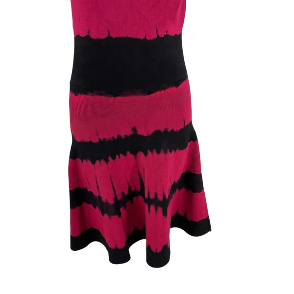 Karen Millen‎ Dress Bodycon Fit & Flare Sleeveless Tie Dye Red Black Size Small - Image 6