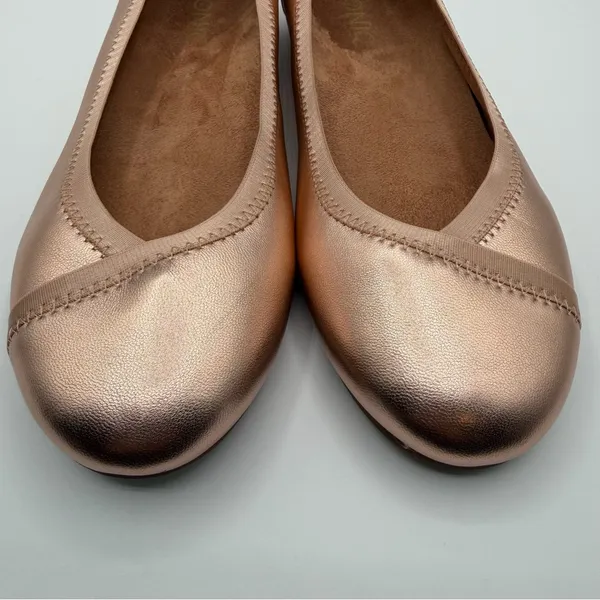 Vionic Caroll Rose Gold Metallic Leather Ballet Flats Womens US 6.5M - Image 8
