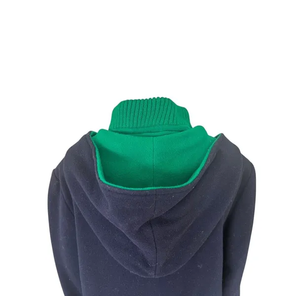 Vintage Authentic MacKintosh Vestcoat Navy Blue Green Button Wool Coat Hooded 14 - Image 7