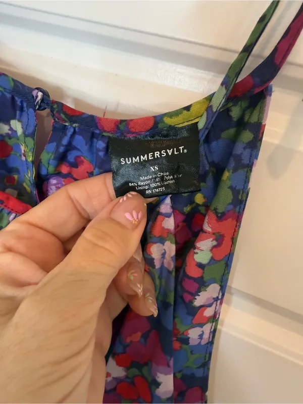 Summersalt High Neck Tiered Maxi Dress Floral Painted Meadows Sleeveless Size XS - Image 5