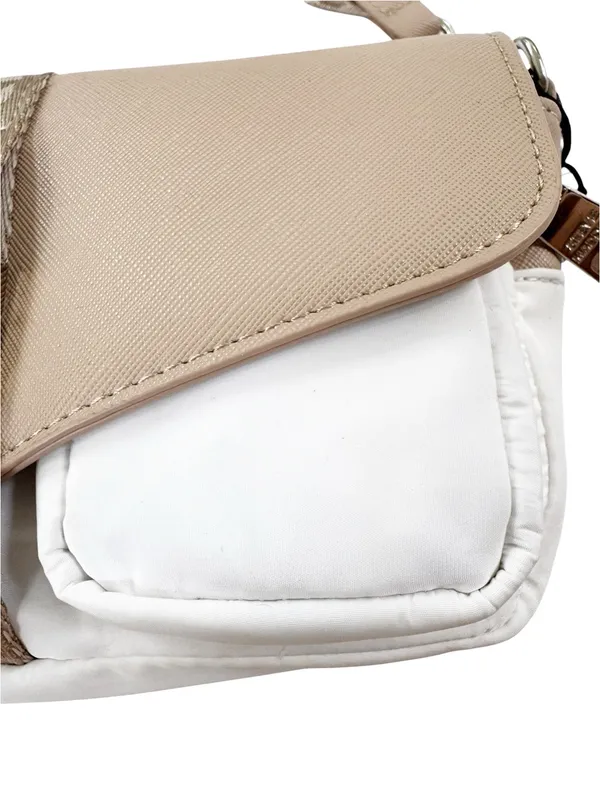 NWT Steve Madden Move Utility Crossbody Bag Cream and Tan With FLAWS - Image 8