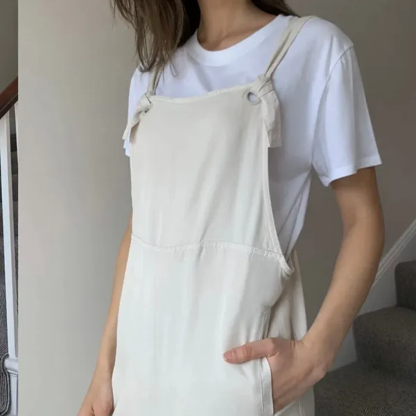 Aritzia Babaton Tie strap Calipso jumpsuit Cream Size S - Image 3