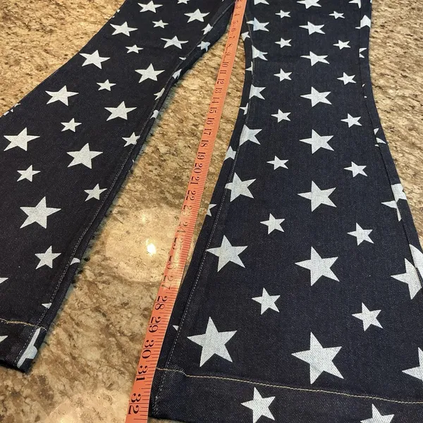 Judy Blue Star Print Flare Jeans Womens 9/29 High Waist Dark Blue JB88662 NWT - Image 9