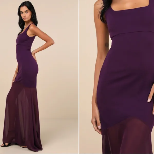 LULU's Sexy Prom Wedding Elegant Classy Sophisticated Mermaid Trumpet Gown - Image 3