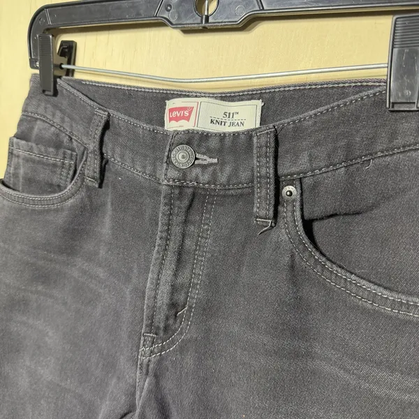 Levis 511 Slim Fit Jeans Black Stretch Denim W28 L28 Womens Dark Wash‎ - Image 2