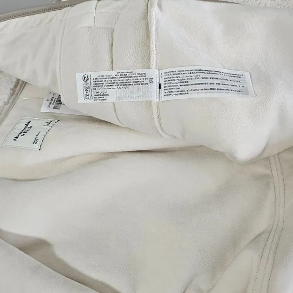 Abercrombie & Fitch Sherpa Fleece Mockneck Full Zip Jacket - Ivory - Size S -NWT - Image 8
