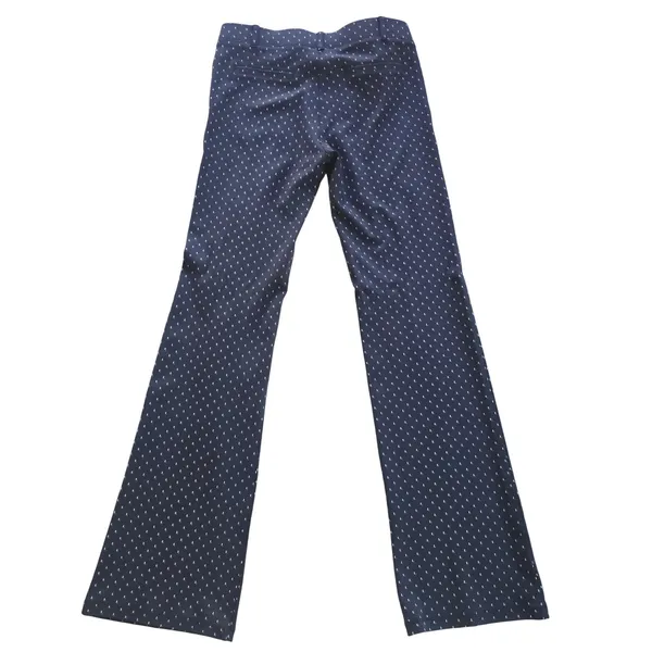 Betabrand Dress Pant Yoga Pants Navy‎ Blue Dash Print Straight Leg Size M Long - Image 4