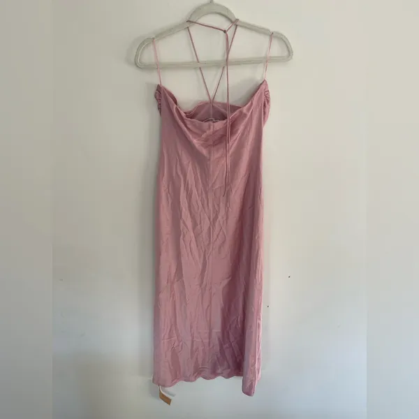 NWT Reformation Velora Satin Maxi Dress pale pink size Large - Image 5