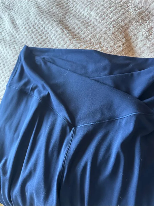 Aerie navy flare leggings with fold over waist sz XL - Image 7